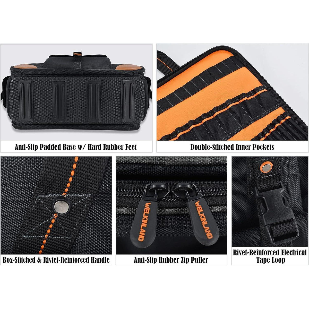 Werkzeugtasche Elektriker 88 Fächer, 17" Laptopfach, robust