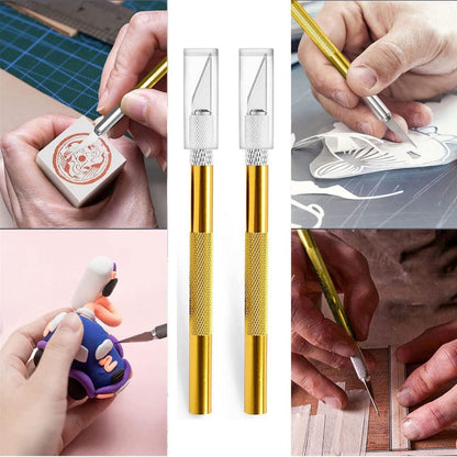 2x Cuttermesser Set mit 20 Ersatzklingen – Präzisionsmesser zum Basteln