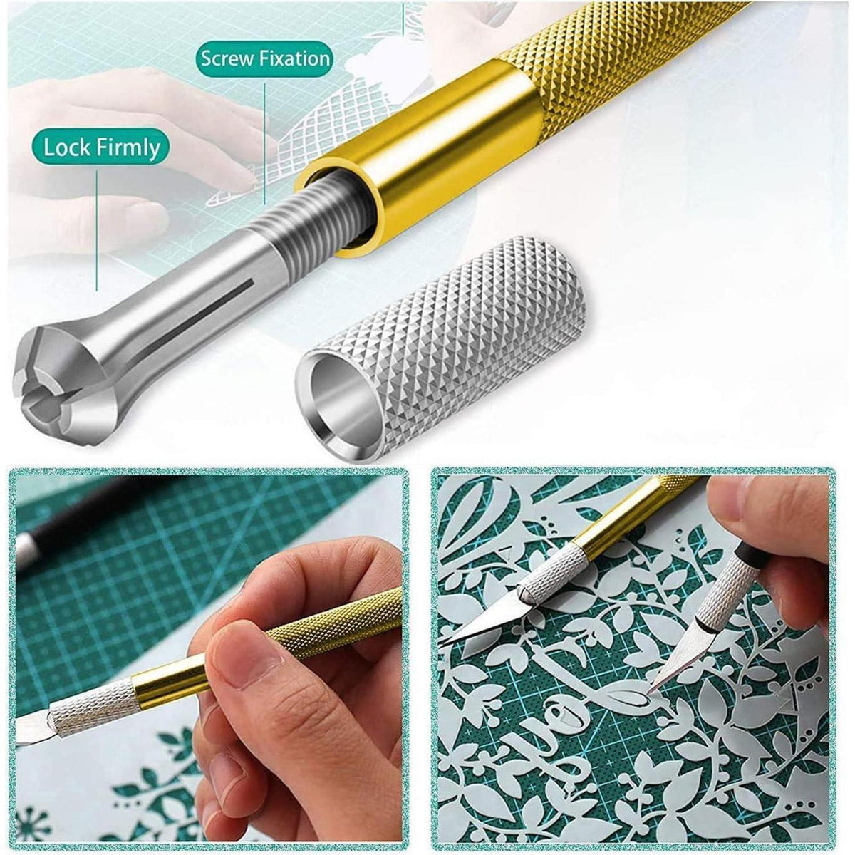 2x Cuttermesser Set mit 20 Ersatzklingen – Präzisionsmesser zum Basteln