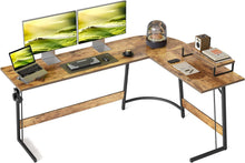 Gaming Eckschreibtisch 170 x 120 cm L-Form Monitorständer Vintagebraun