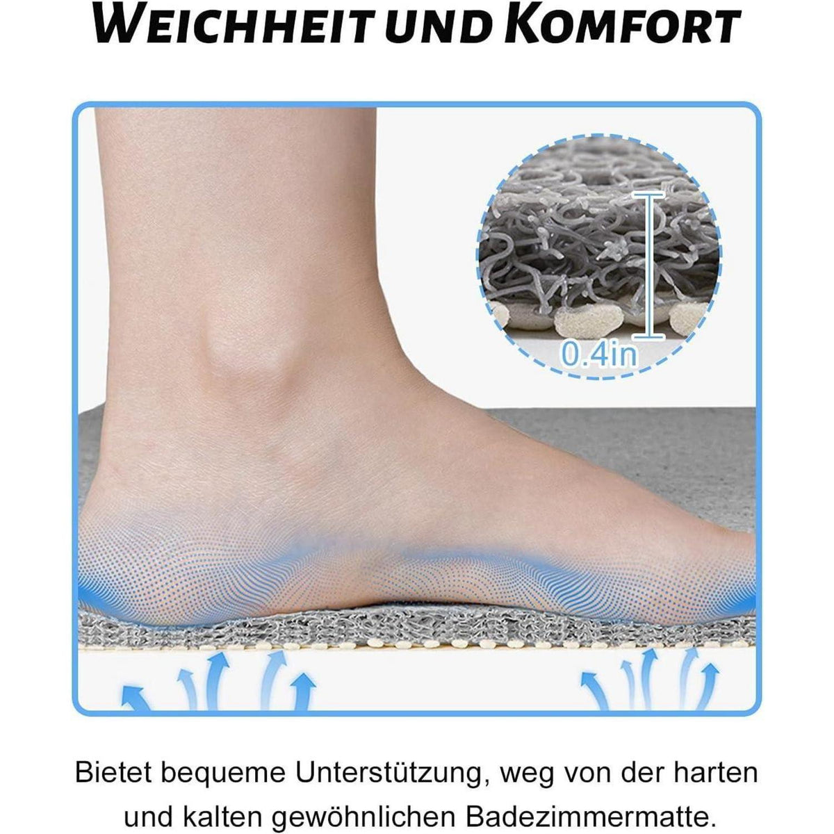 Rutschfeste Badewannenmatte 100x40cm – Schnelltrocknend & Komfortabel