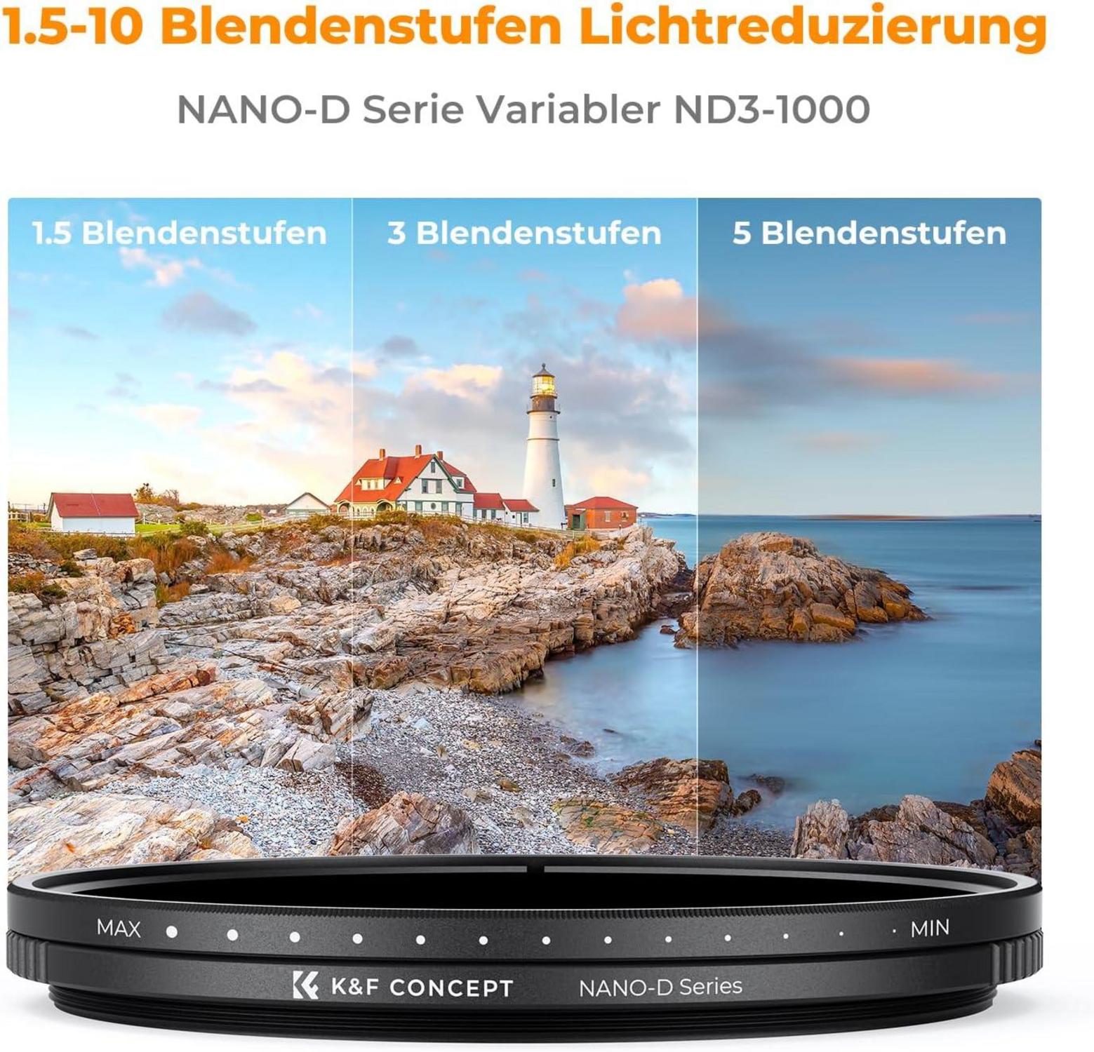 ND Filter ND3-ND1000 72mm K&F Concept D-Serie Grünfilter