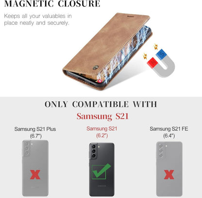 CaseMe Samsung Galaxy S21 5G Hülle Premium Leder Flip Case