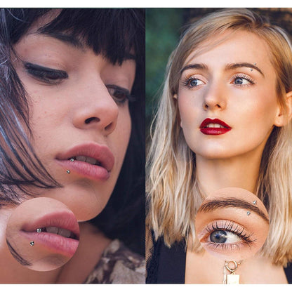 Edelstahl Piercing Set 20-teilig für Augenbrauen, Lippe, Helix