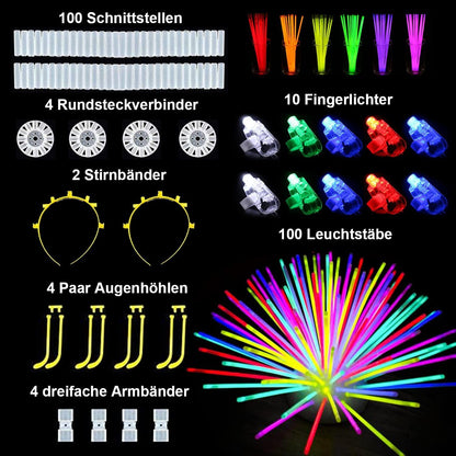 DELEE Knicklichter Party-Set 224 Stück für Kinder, Neon