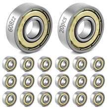 20x 608zz Kugellager Metall Double Shielded 8mm x 22mm x 7mm