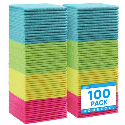100 Microfasertücher Multicolor – Reinigungstücher für Küche & Auto