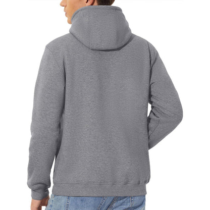 Herren Sherpa Hoodie mit Kängurutasche - Hellgrau