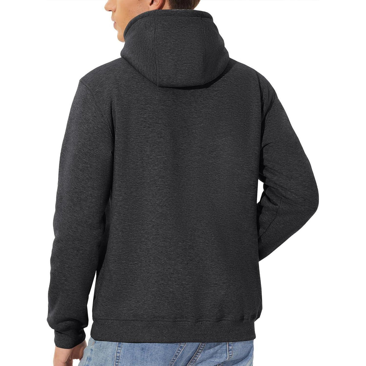 Herren Sherpa Hoodie – Warm & Winddicht – Dunkelgrau