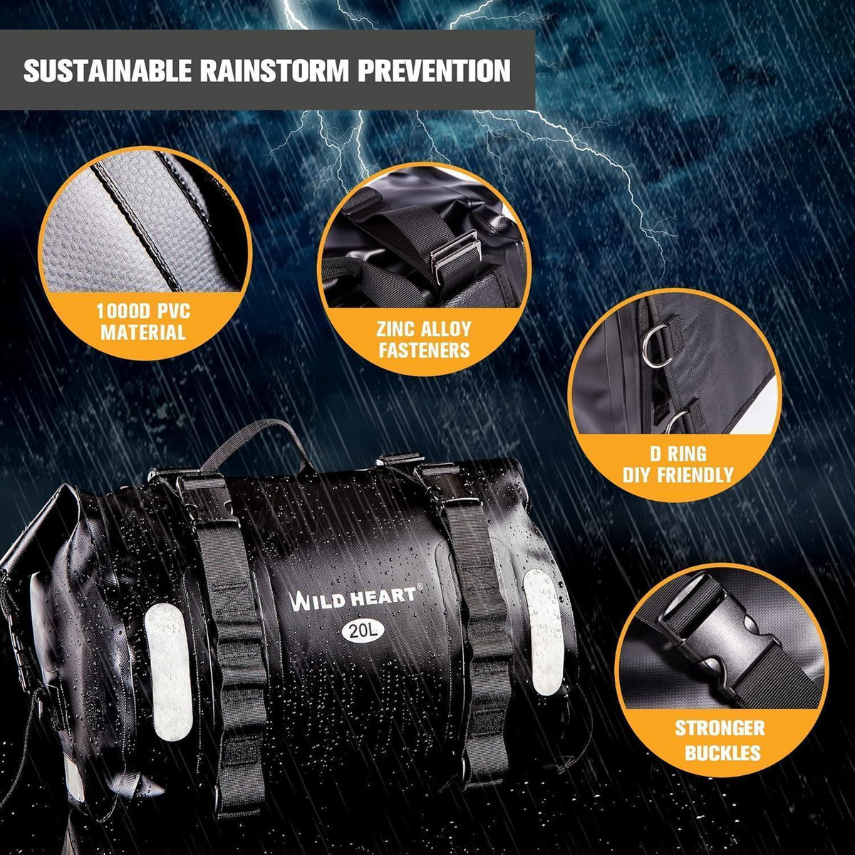 Wasserdichte Motorrad Satteltasche 40L – Robust & Vielseitig