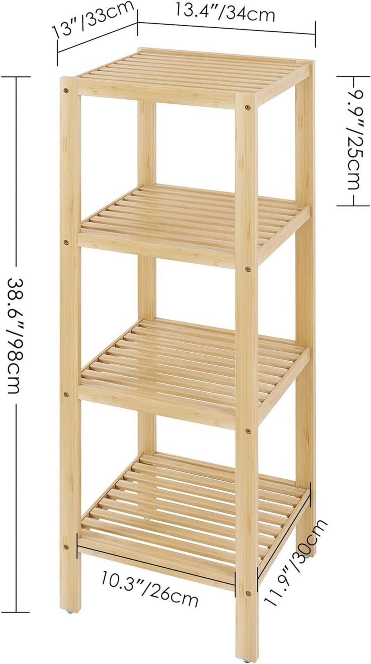 Baderegal Bambus 4 Ebenen Organizer Wohnzimmer Schlafzimmer Küche