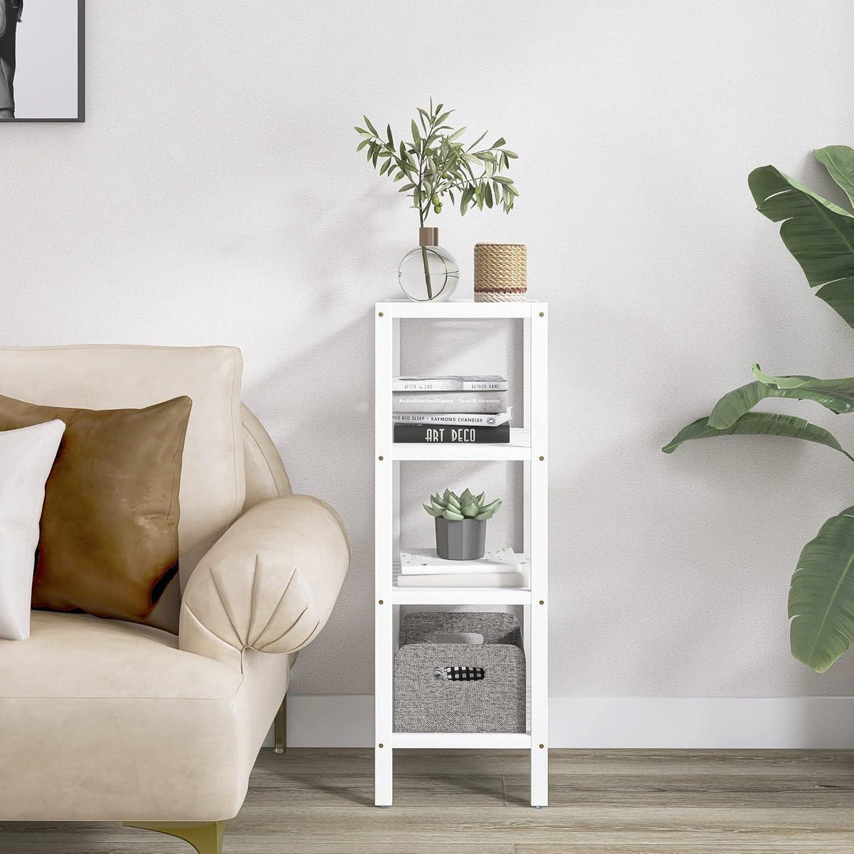 Bambus Badezimmer Organizer Regal 4 Ebenen Weiß SMIBUY