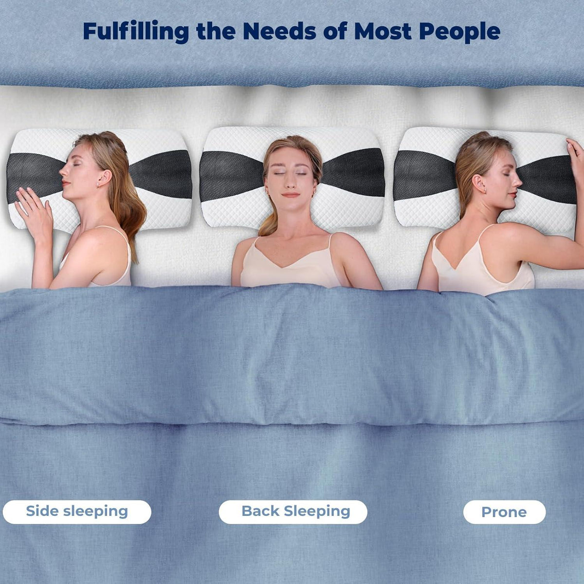 Orthopädisches Nackenkissen Memory Foam Kissen Ergonomisch Schwarz