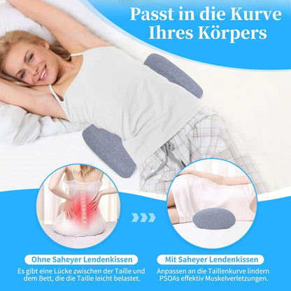Orthopädisches Lendenkissen Memory Foam, Ergonomische Lendenstütze Grau