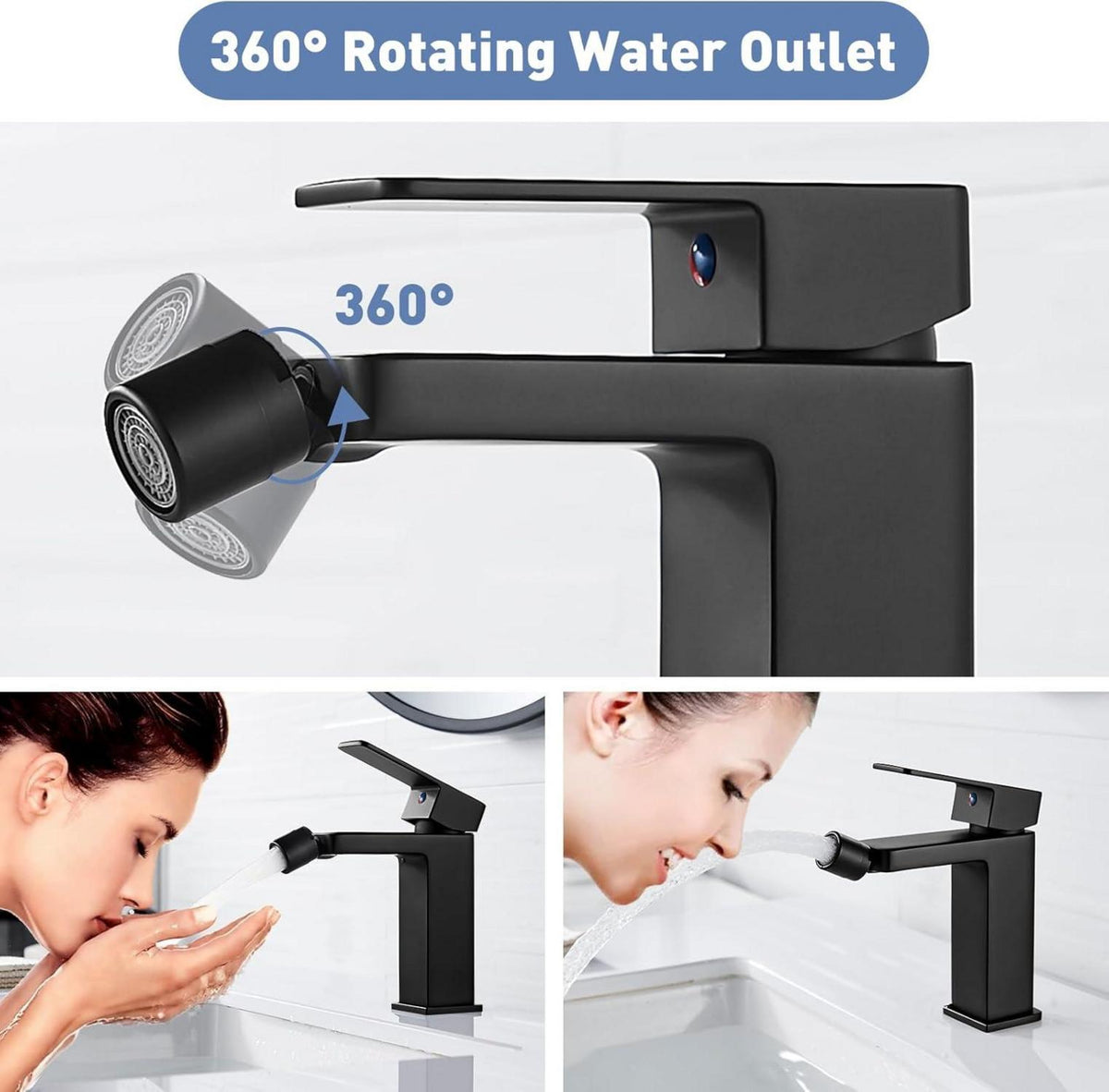 Moderne Schwarz Bad Wasserhahn Einhebel Bidetarmatur 105mm