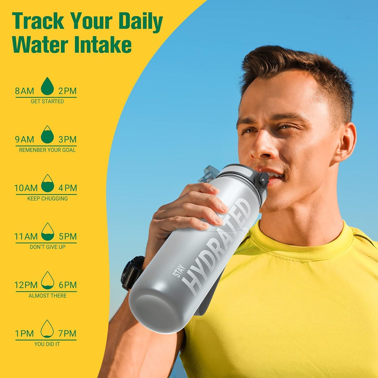 Sport Trinkflasche BPA-frei Tritan 1L Auslaufsicher Yoga Camping Gym