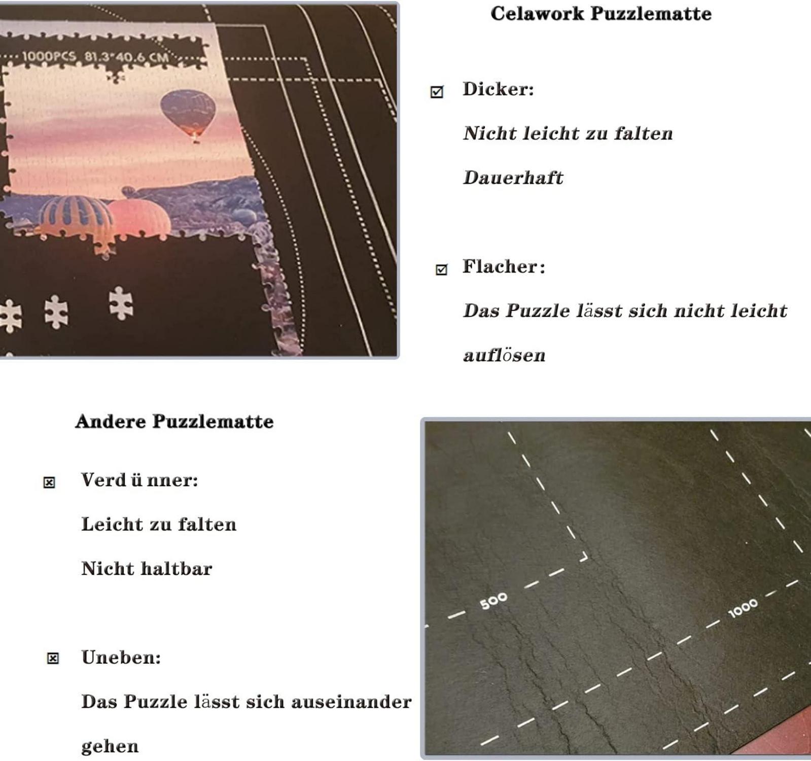 Puzzlematte für 2000 Puzzle Teile in Schwarz 80 * 120 cm