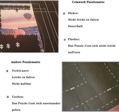 Puzzlematte für 2000 Puzzle Teile in Schwarz 80 * 120 cm