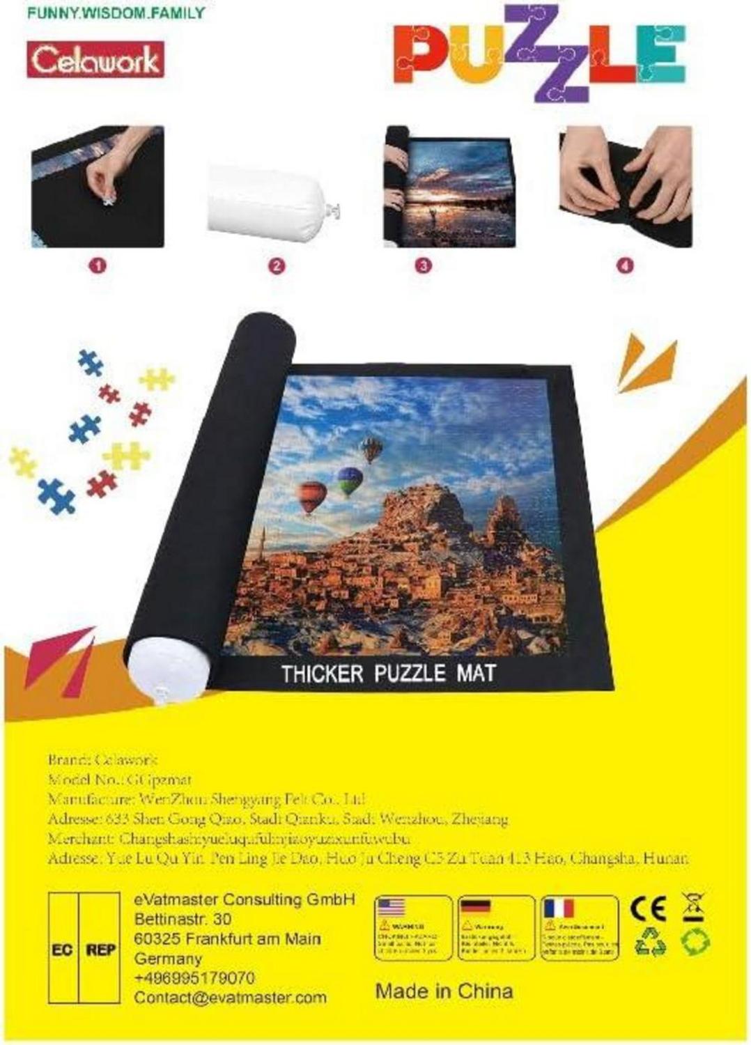 Puzzlematte Schwarz Anti-Leck-Design 1500 Teile Puzzle Pad Rollmatte