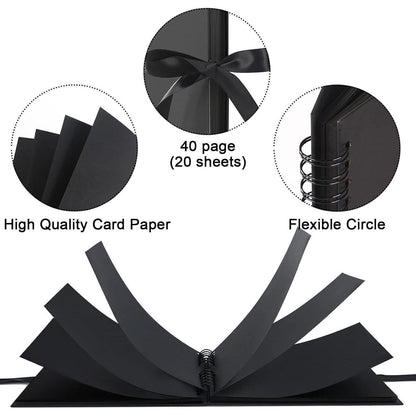 DIY Fotoalbum zum Selbstgestalten 24x17 cm Schwarz