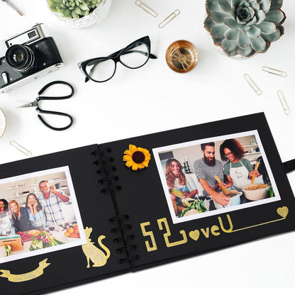 DIY Fotoalbum zum Selbstgestalten 24x17 cm Schwarz