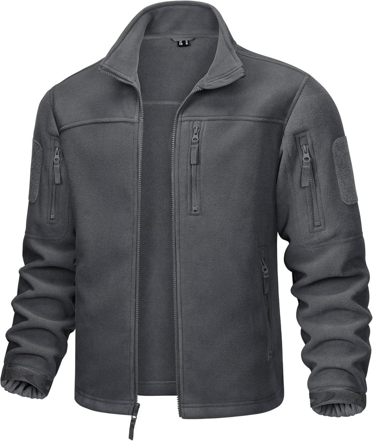 Outdoor Fleecejacke mit 7 Taschen Stehkragen Jagd Winter
