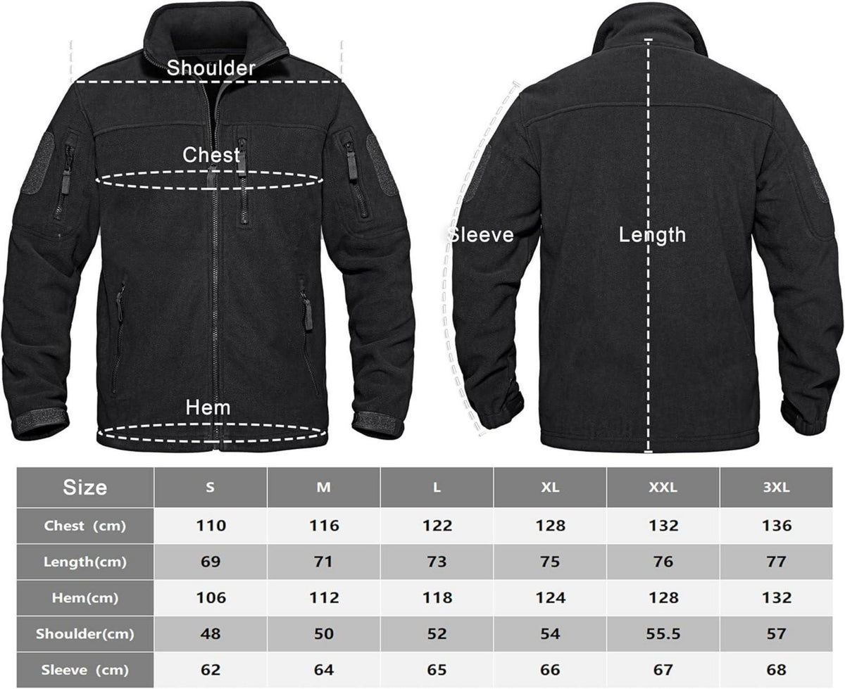 Herren Outdoor Fleecejacke Winddicht Taktische Jacke 7 Taschen Warm