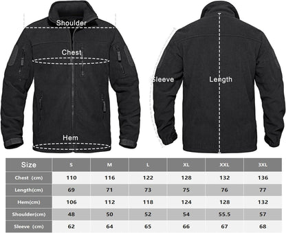Herren Outdoor Fleecejacke Winddicht Taktische Jacke 7 Taschen Warm