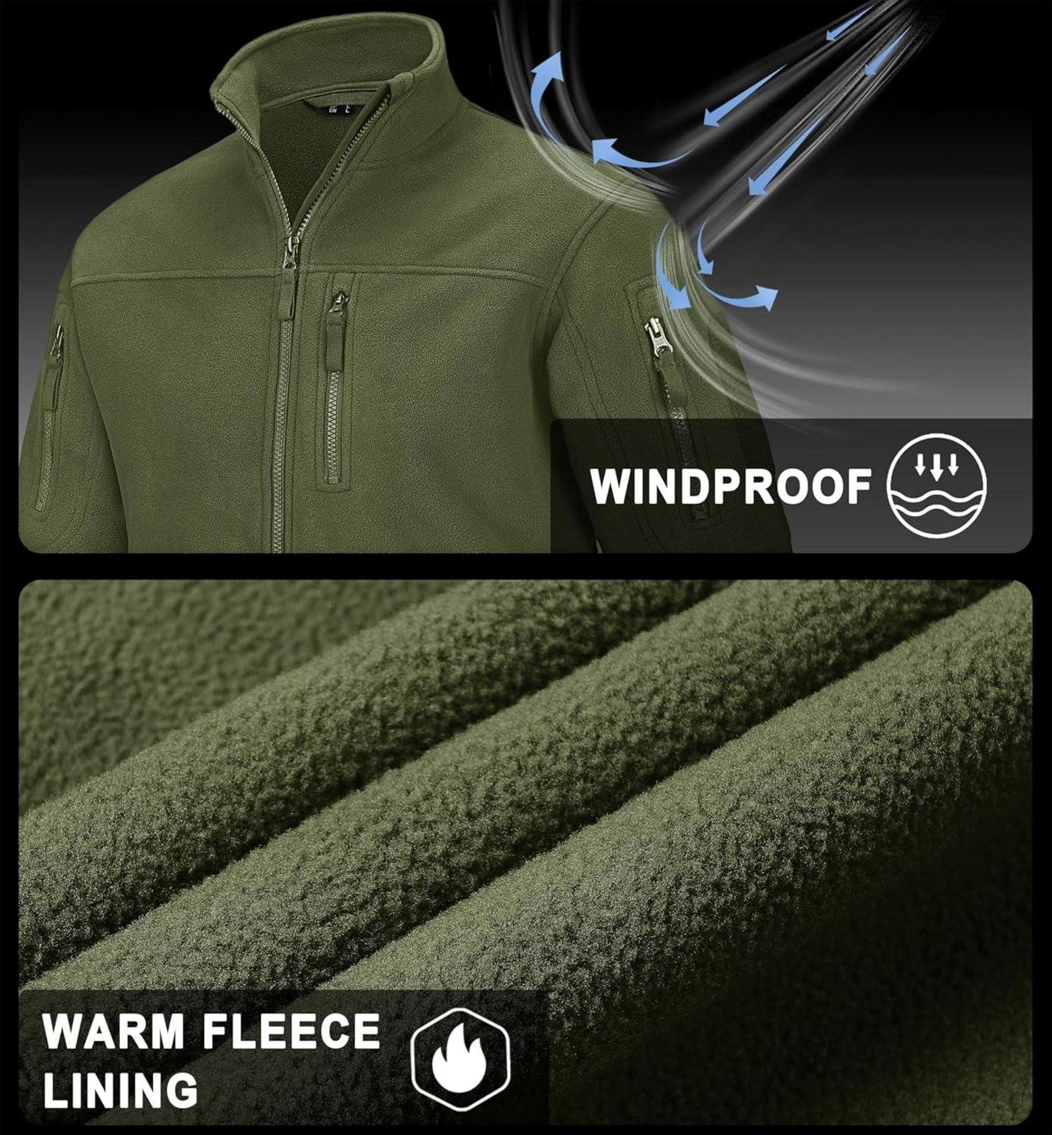 Outdoor Fleecejacke mit 7 Taschen Winddicht Taktische Armee Jacke