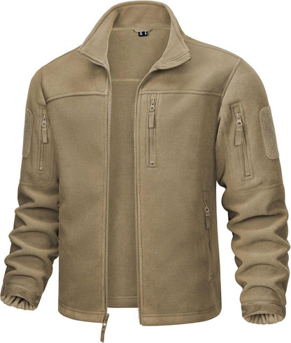 Outdoor Fleecejacke mit 7 Taschen Winddicht Warme Stehkragen Jagdjacke