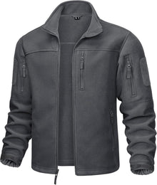 Outdoor Fleecejacke mit 7 Taschen Winddicht Stehkragen Männlich