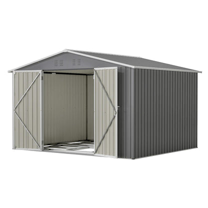 Großes Gerätehaus 8x10ft mit Fundamentrahmen & Satteldach