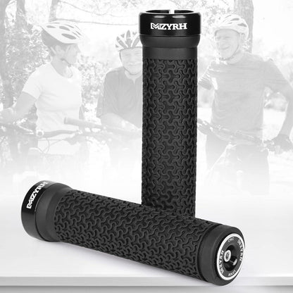 Ergonomische Fahrradgriffe MTB Schwarz mit Lenkerstopfen