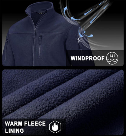 Outdoor Fleecejacke 7 Taschen Stehkragen Winddicht XXL Männer