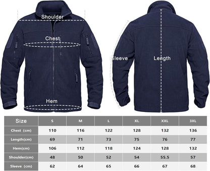Herren Outdoor Fleecejacke Winddicht Taktische Armee Jacke mit 7