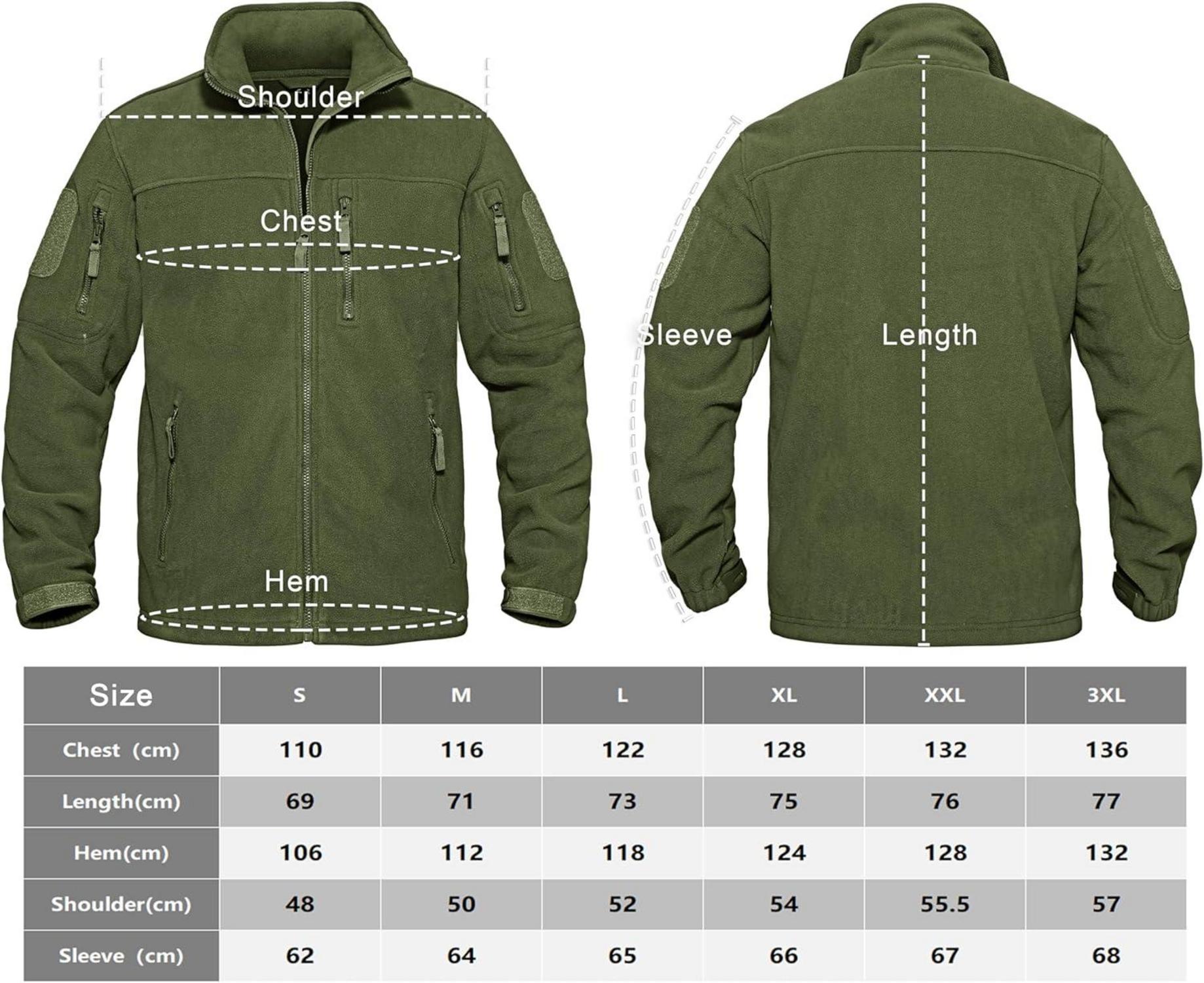 Herren Fleecejacke Winddichte Taktische Jacke 7 Taschen Stehkragen XXL