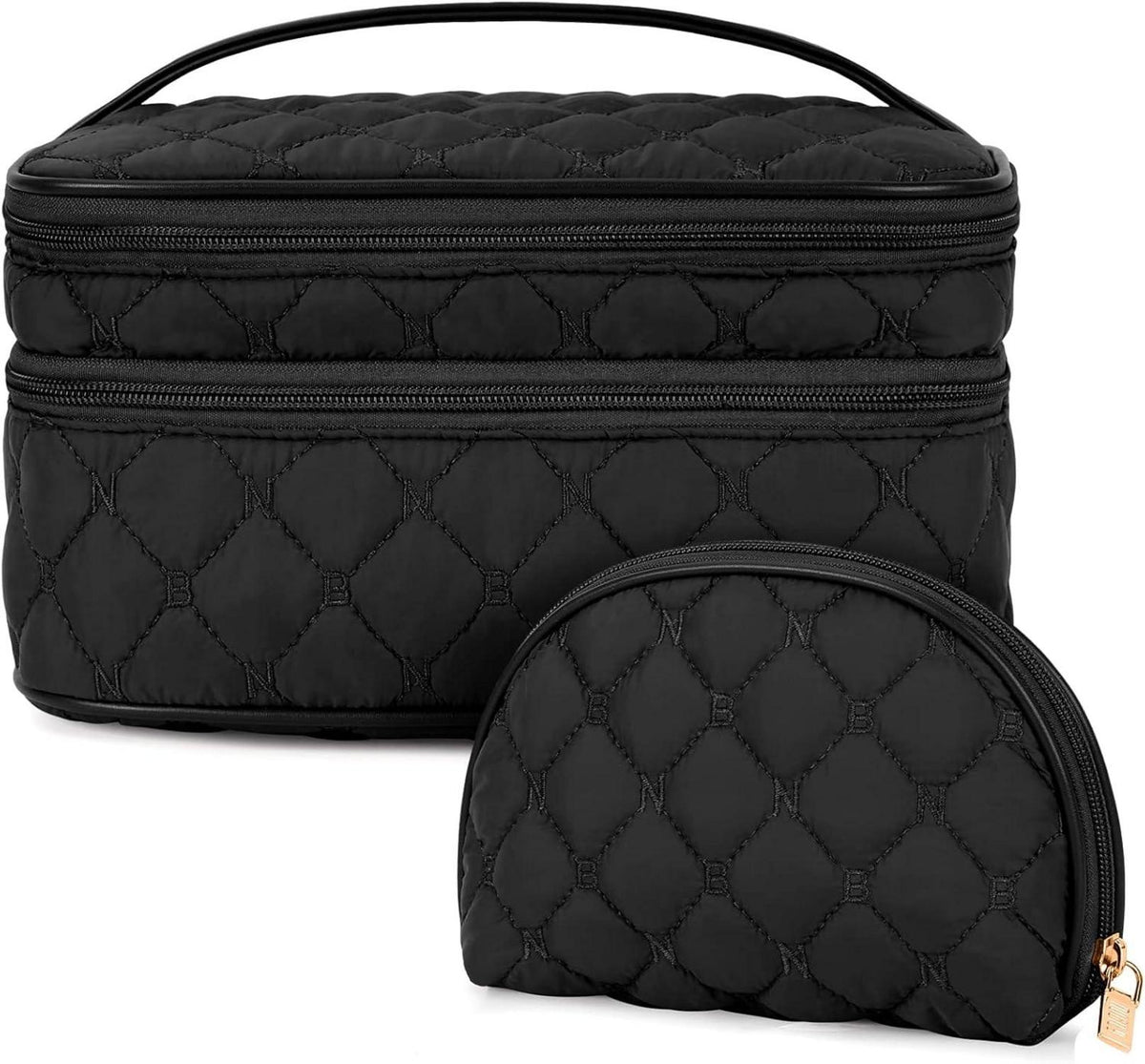 Kosmetiktasche Damen Make-up Tasche Doppelschicht Groß Wasserdicht 2