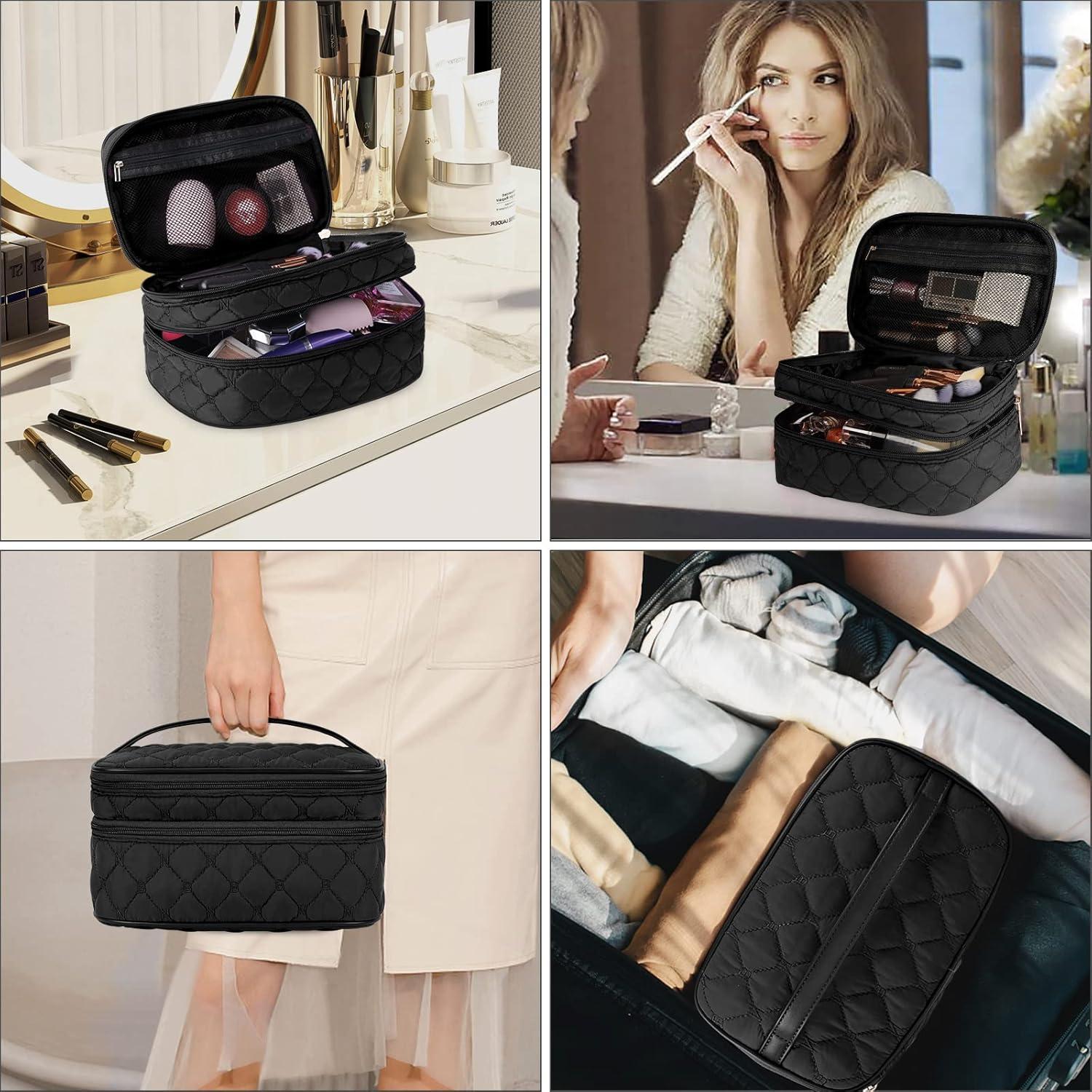 NUBILY Kosmetiktasche Damen Make up Tasche Reise Organizer Schwarz
