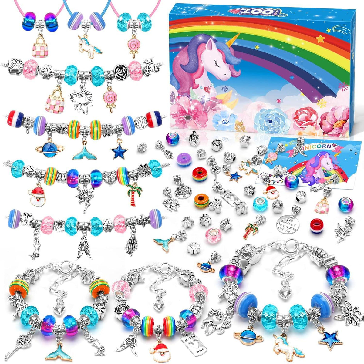 DIY Armband Set Einhorn Geschenkbox Mädchen ab 6 Jahre
