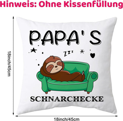 Papa Faultier Geschenk Kissenbezug 45x45cm