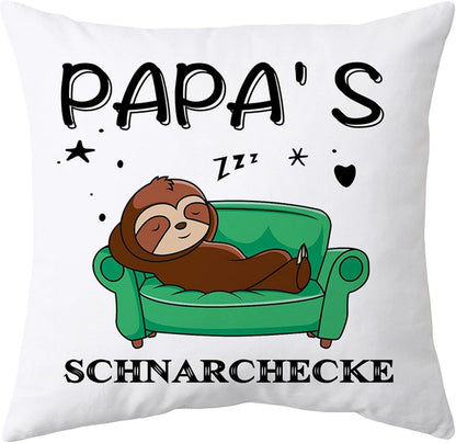 Papa Faultier Geschenk Kissenbezug Vatertag Weihnachten 45x45cm