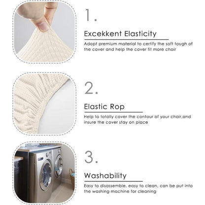 Stuhlhussen 2er-Set Stretch XL Cremeweiß – Universal Passform