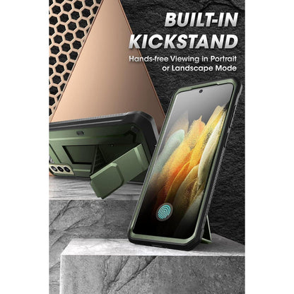 Outdoor Hülle für Samsung Galaxy S21 FE 5G mit Ständer Grün