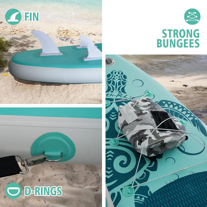 Aufblasbares Paddle Board SUP für Erwachsene mit Zubehör Green C