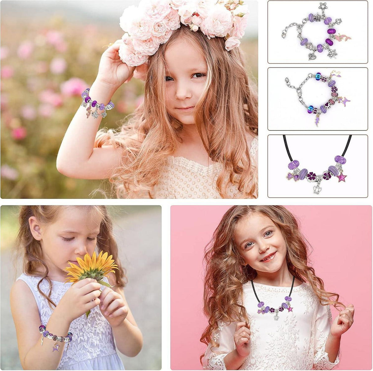 DIY Charm Armband Kit Mädchen Schmuckbasteln Geschenk 6-12 Jahre