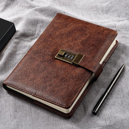 Tagebuch mit Schloss – A5 Journal mit Stift & Geschenkbox in Lederoptik
