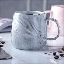 Marmorierte Porzellan Kaffeetasse 320ml Kakaobecher Grau
