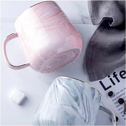 Marmor Kaffeetasse Keramikbecher Teetasse 320ml Geschenk Schwarz