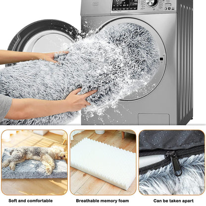 Flauschiges Hundebett mit Memory Foam – 120x80cm Grau