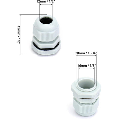 QWORK Kabelverschraubung wasserdicht Kunststoff M20 x 1.5 20